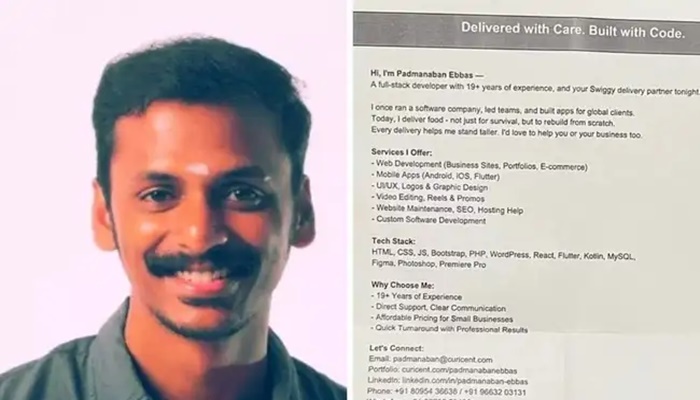 Bengaluru techie, who once worked in global IT firm, now delivers food to survive. But he does not want an IT job