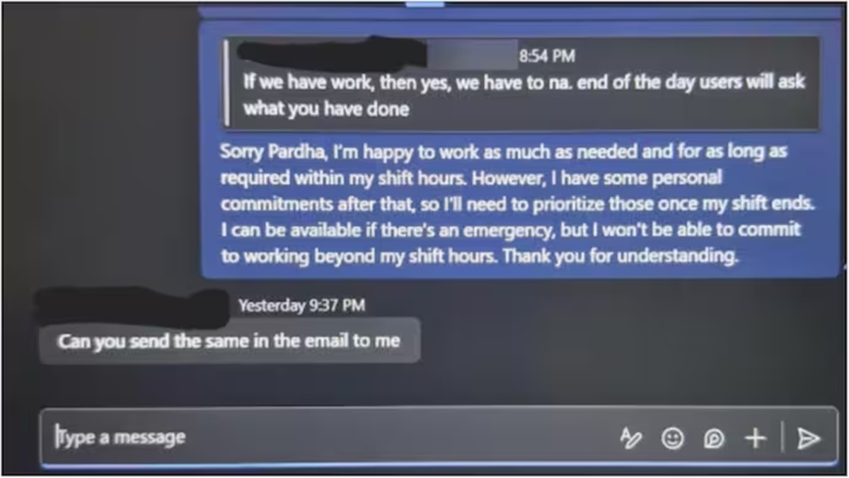 Employee refuses to work after shift, senior demands mail. Reddit debates