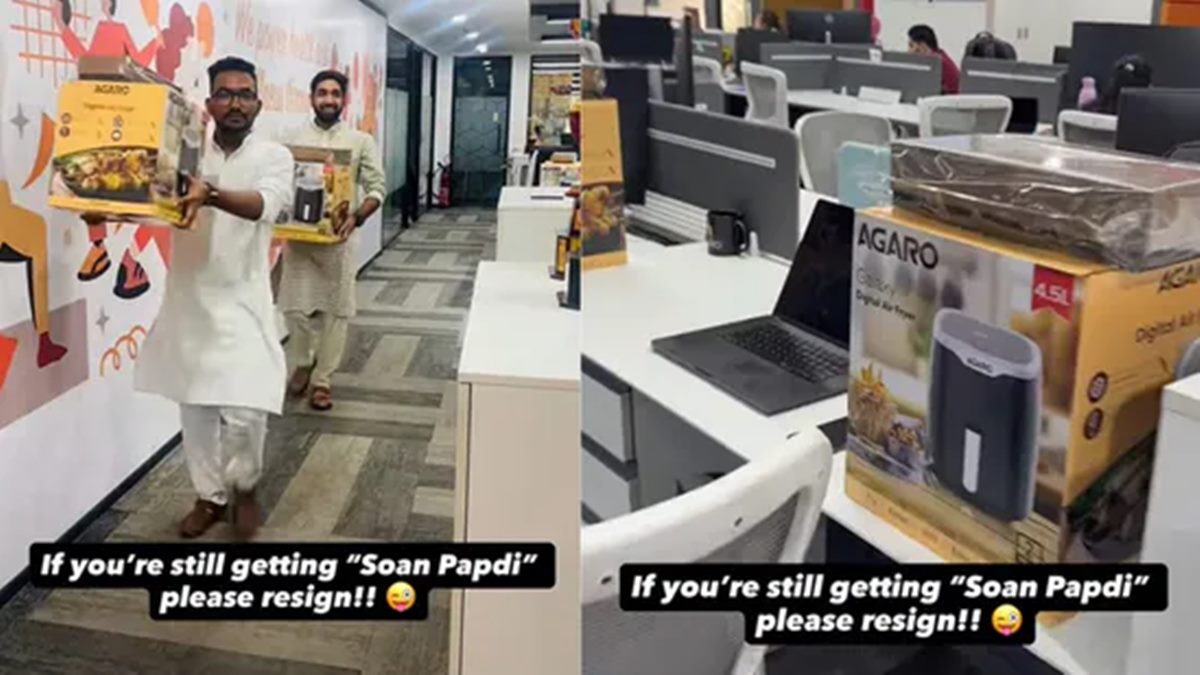 Indian employees get surprising Diwali gifts at work, internet reacts: 'Mere HR bole AI hai'