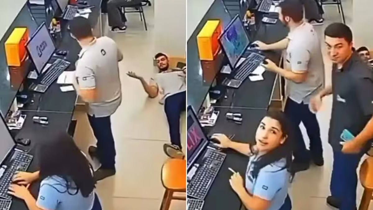 Employees Caught Off-Guard By Hidden Security Camera, Video Goes Viral On X