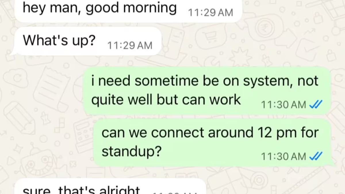 ‘Take extra time… health comes first,’ Boss’ kind WhatsApp message to employee draws applause from Reddit users