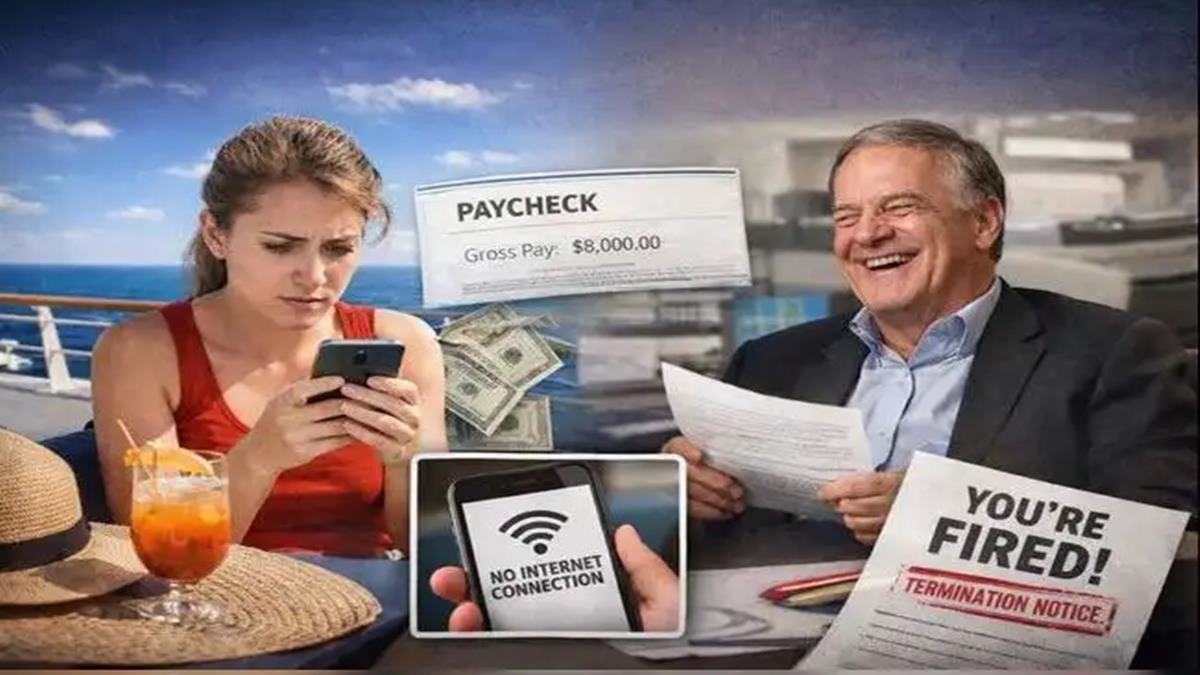 A new way of firing? Employee loses job after receiving double salary while on vacation; boss mocked her when she explained there was no internet at sea to review paycheck