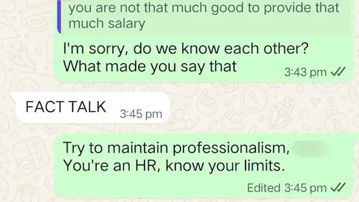 Mumbai HR's straightforward 'fact talk' while rejecting candidate goes viral