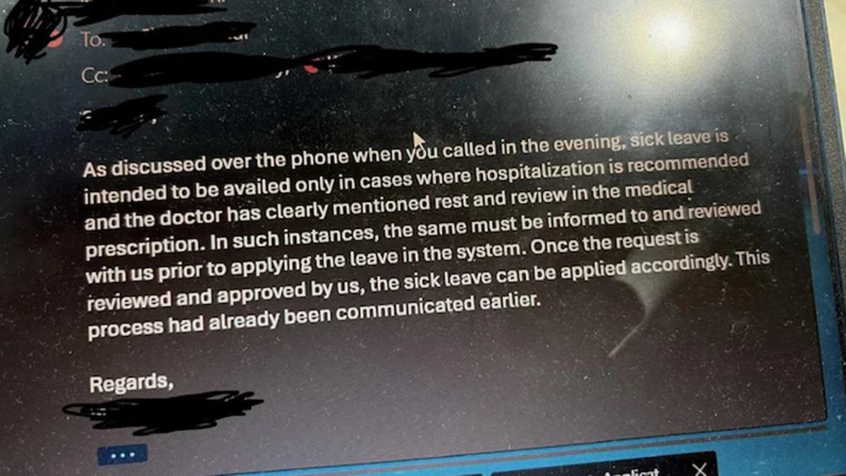 Manager's response to employee's sick leave request makes Reddit go wait, what?